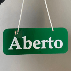 Placa aberto/fechado Colorida
