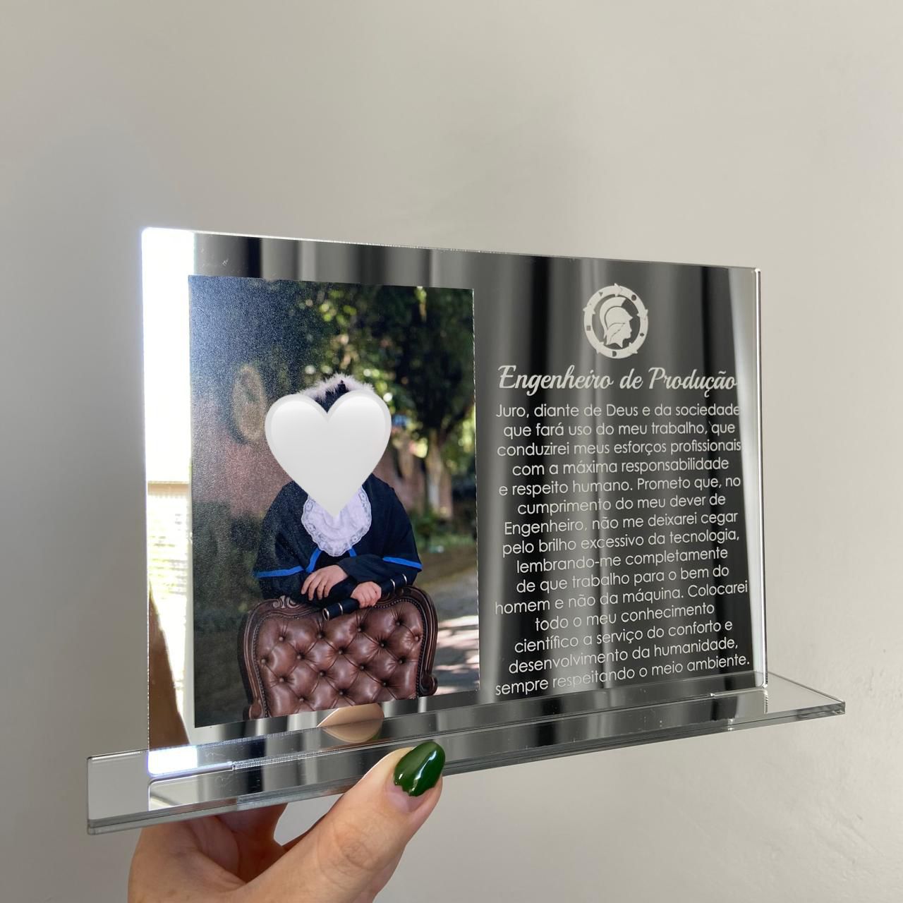 Placa de Homenagem com Foto