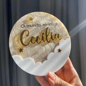 Plaquinha Oi Mundo