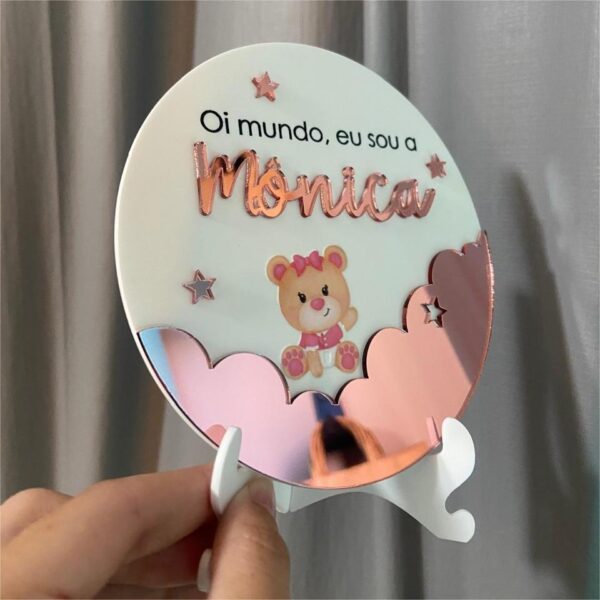 Plaquinha Oi Mundo Urso - Imagem 2